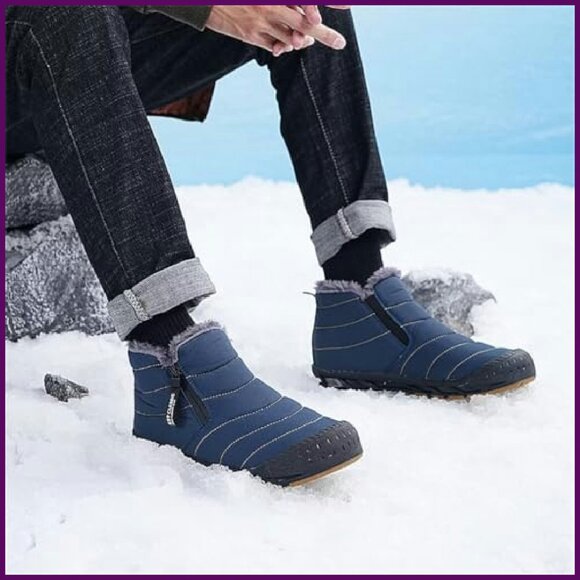 Women's Winter Snow Boots Zip Up Fur Lined Ankle Boots Waterproof Anti-Slip - Picture 3 of 8